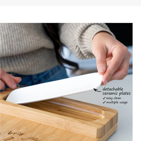 Grebest Durable Wooden
Appetizer Tray with glass oblong plates - Picture 2 of 4